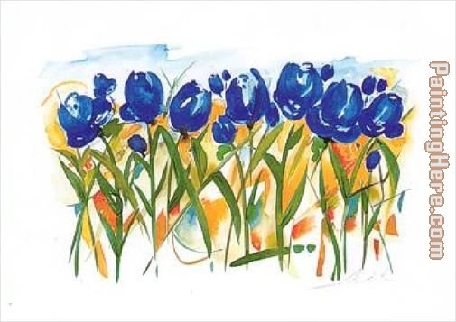 Field of Tulips painting - Alfred Gockel Field of Tulips art painting